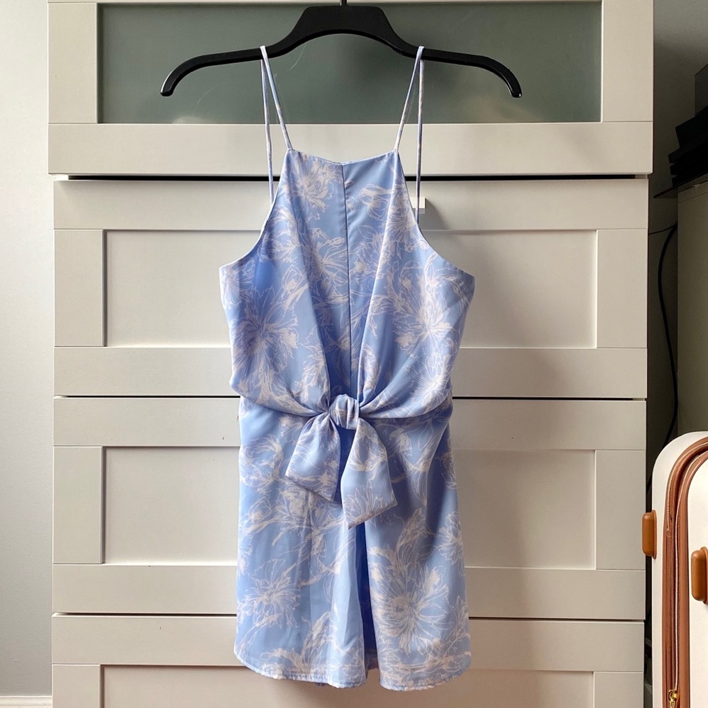 NWT Light blue & cream/light pink romper
